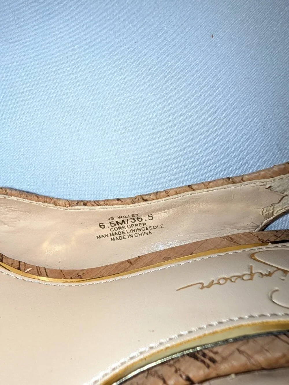 Jessica Simpson | Willey Slingback Embroidered Cork Heels Pumps | Size 6.5